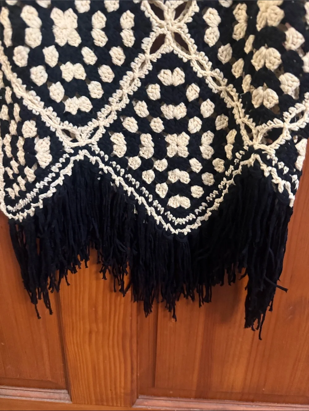 Black and Cream crochet Slip Dress - Picture 4 of 7